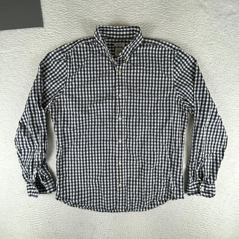 Gap Shirt Mens Large Plaid Gingham Button Down Lot of 2 Flannel Casual
